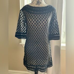 Max Studio Lace Nude Overlay Dress PTP 15”